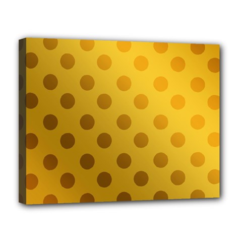 Gold-polkadots Canvas 14  X 11  (stretched) by nate14shop