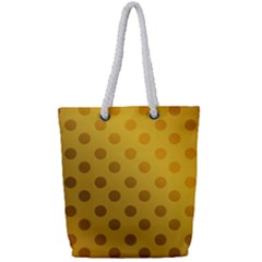 Gold-polkadots Full Print Rope Handle Tote (small) by nate14shop