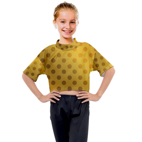 Gold-polkadots Kids Mock Neck Tee by nate14shop