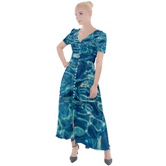  Surface Abstract  Button Up Short Sleeve Maxi Dress by artworkshop