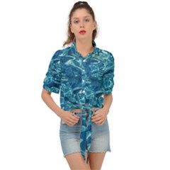  Surface Abstract  Tie Front Shirt  by artworkshop