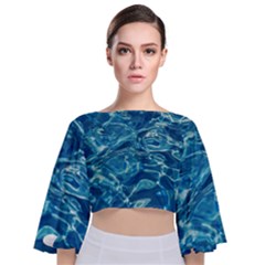 Surface Abstract  Tie Back Butterfly Sleeve Chiffon Top by artworkshop