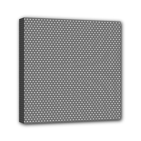 Gray-polkadots Mini Canvas 6  x 6  (Stretched)