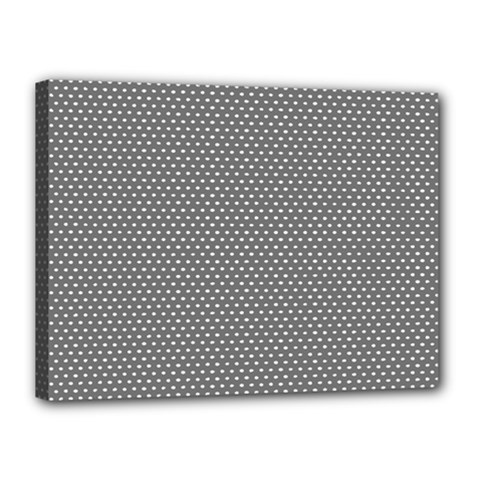 Gray-polkadots Canvas 16  x 12  (Stretched)