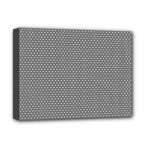 Gray-polkadots Deluxe Canvas 16  x 12  (Stretched) 