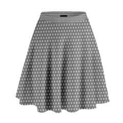 Gray-polkadots High Waist Skirt