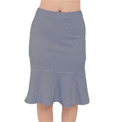 Gray-polkadots Short Mermaid Skirt