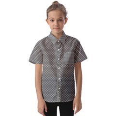 Gray-polkadots Kids  Short Sleeve Shirt