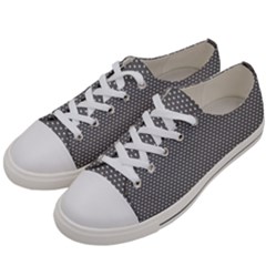 Gray-polkadots Men s Low Top Canvas Sneakers