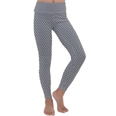 Gray-polkadots Kids  Lightweight Velour Classic Yoga Leggings