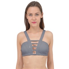 Gray-polkadots Cage Up Bikini Top