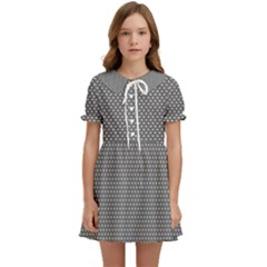 Gray-polkadots Kids  Sweet Collar Dress