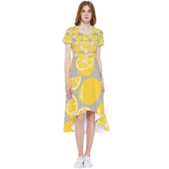 Lemon Pattern High Low Boho Dress by artworkshop