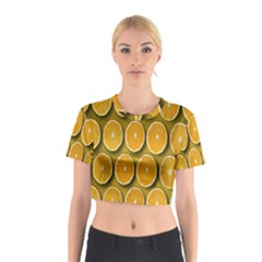 Oranges Slices  Pattern Cotton Crop Top by artworkshop