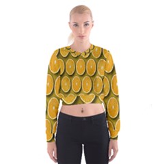 Oranges Slices  Pattern Cropped Sweatshirt by artworkshop