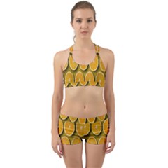 Oranges Slices  Pattern Back Web Gym Set