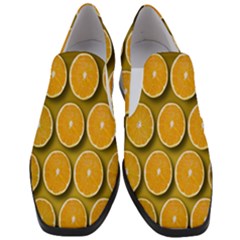 Oranges Slices  Pattern Women Slip On Heel Loafers by artworkshop