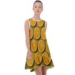 Oranges Slices  Pattern Frill Swing Dress by artworkshop