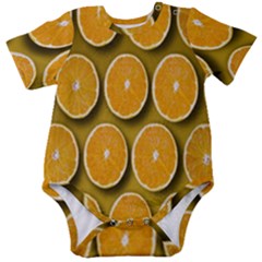 Oranges Slices  Pattern Baby Short Sleeve Onesie Bodysuit by artworkshop