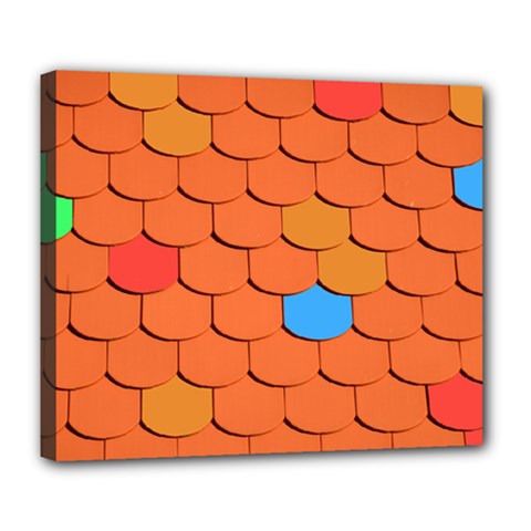 Phone Wallpaper Roof Roofing Tiles Roof Tiles Deluxe Canvas 24  X 20  (stretched) by artworkshop