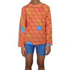 Phone Wallpaper Roof Roofing Tiles Roof Tiles Kids  Long Sleeve Swimwear by artworkshop