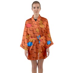 Phone Wallpaper Roof Roofing Tiles Roof Tiles Long Sleeve Satin Kimono by artworkshop