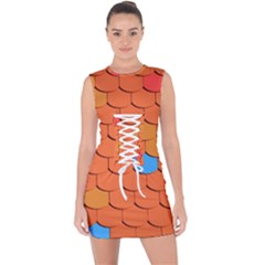 Phone Wallpaper Roof Roofing Tiles Roof Tiles Lace Up Front Bodycon Dress by artworkshop