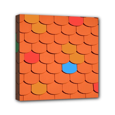 Phone Wallpaper Roof Roofing Tiles Roof Tiles Mini Canvas 6  X 6  (stretched) by artworkshop