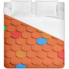 Phone Wallpaper Roof Roofing Tiles Roof Tiles Duvet Cover (king Size) by artworkshop