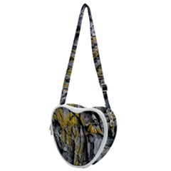 Rock Wall Crevices Geology Pattern Shapes Texture Heart Shoulder Bag by artworkshop