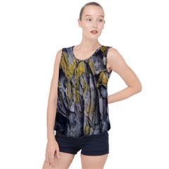 Rock Wall Crevices Geology Pattern Shapes Texture Bubble Hem Chiffon Tank Top by artworkshop