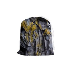 Rock Wall Crevices Geology Pattern Shapes Texture Drawstring Pouch (medium)