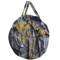 Rock Wall Crevices Geology Pattern Shapes Texture Giant Round Zipper Tote by artworkshop