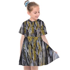 Rock Wall Crevices Geology Pattern Shapes Texture Kids  Sailor Dress by artworkshop