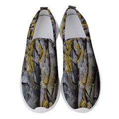 Rock Wall Crevices Geology Pattern Shapes Texture Women s Slip On Sneakers by artworkshop