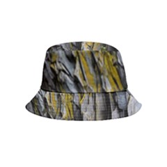 Rock Wall Crevices Geology Pattern Shapes Texture Inside Out Bucket Hat (kids) by artworkshop