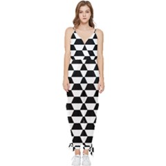 Hexagons Sleeveless Tie Ankle Chiffon Jumpsuit by nate14shop