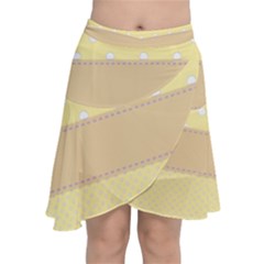 Orange-polkadots Chiffon Wrap Front Skirt by nate14shop