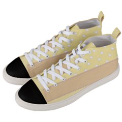 Orange-polkadots Men s Mid-top Canvas Sneakers by nate14shop
