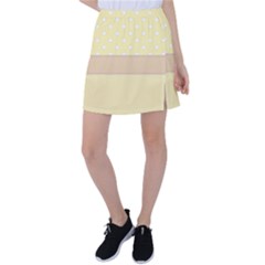 Orange-polkadots Tennis Skirt