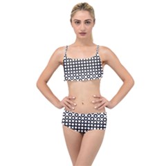 Pattern-gry Layered Top Bikini Set