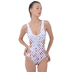 Pattern-polkadots Side Cut Out Swimsuit by nate14shop