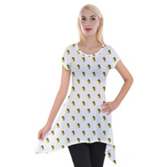 Polka 01 Short Sleeve Side Drop Tunic by nate14shop