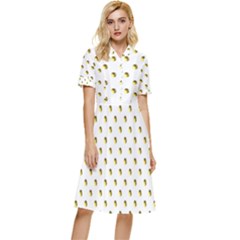 Polka 01 Button Top Knee Length Dress by nate14shop