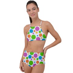 Polka-dot-callor High Waist Tankini Set by nate14shop