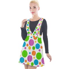 Polka-dot-callor Plunge Pinafore Velour Dress