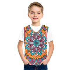 Mandala Spirit Kids  Basketball Tank Top by zappwaits