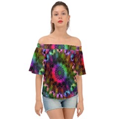 Pride Mandala Off Shoulder Short Sleeve Top by MRNStudios