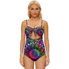 Pride Mandala Knot Front One-piece Swimsuit by MRNStudios