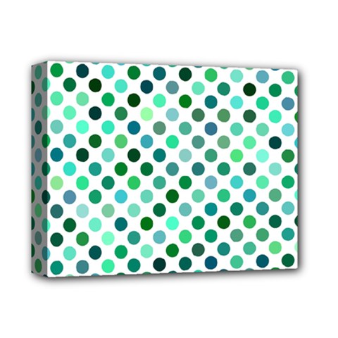 Polka-dot-green Deluxe Canvas 14  X 11  (stretched)